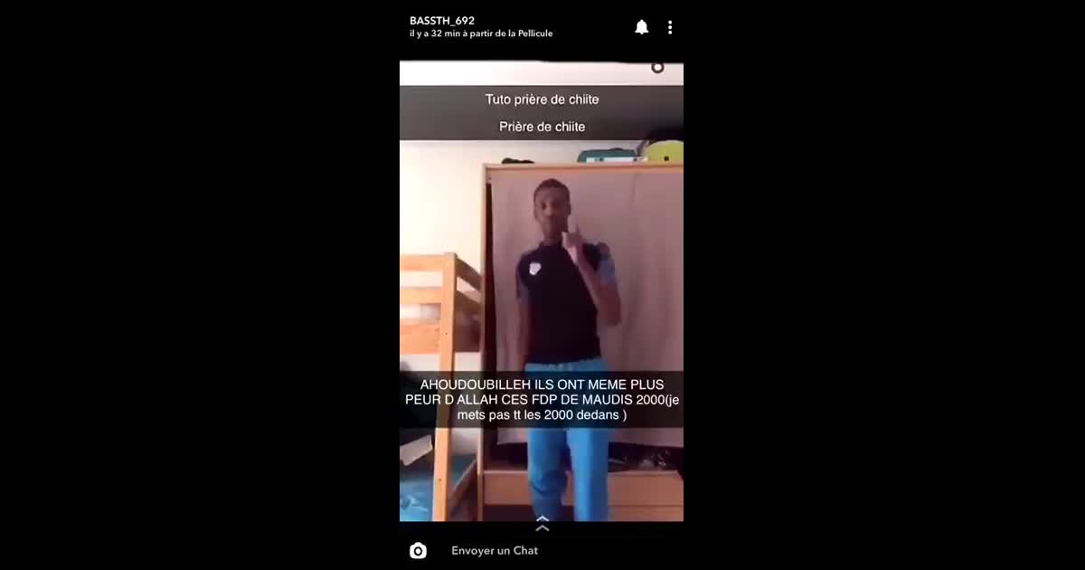 Prière de chiite

Citation de Bassem TH : AHOUDOUBILLEH ILS ONT MEME PLUS PEUR D ALLAH CES FDP DE MAUDIS 2000(je mets pas tt les 2000 dedans )

Snap posté a but d’archive uniquement rendez pas fou la team